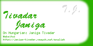 tivadar janiga business card